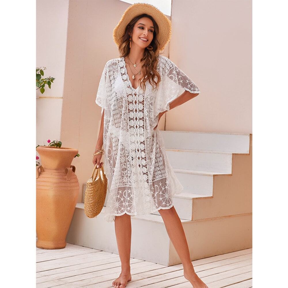 Boho Cover Up in White One Size fits Most